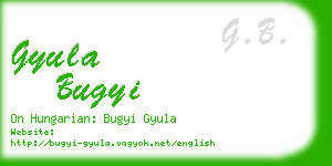 gyula bugyi business card